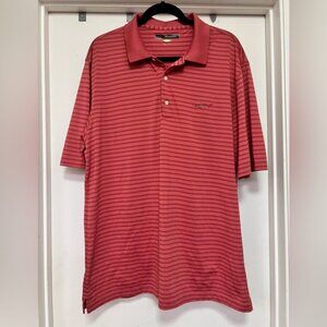 Greg Norman Collection striped performance polo - size XL red/coral